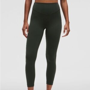 lululemon smooth cover dark green leggings